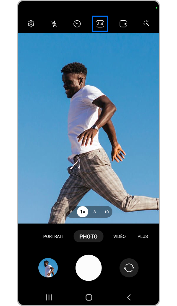 galaxy s22 ultra appareil photo cliquer sur menu de résolution