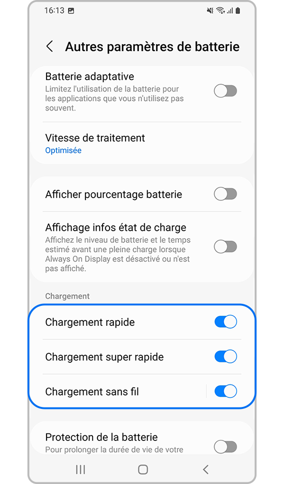 activer le chargement rapide étape 4