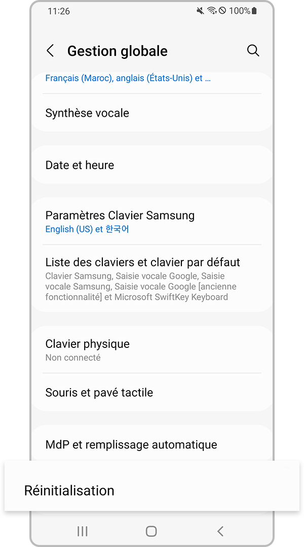 Sélectionnez Réinitialiser.