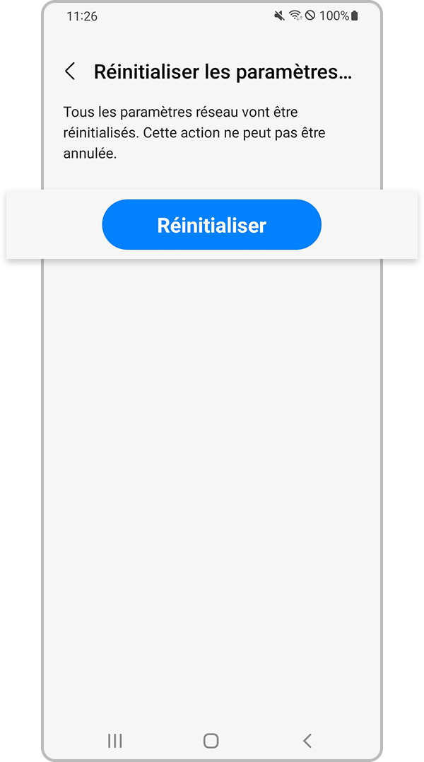 Appuyez sur Réinitialiser