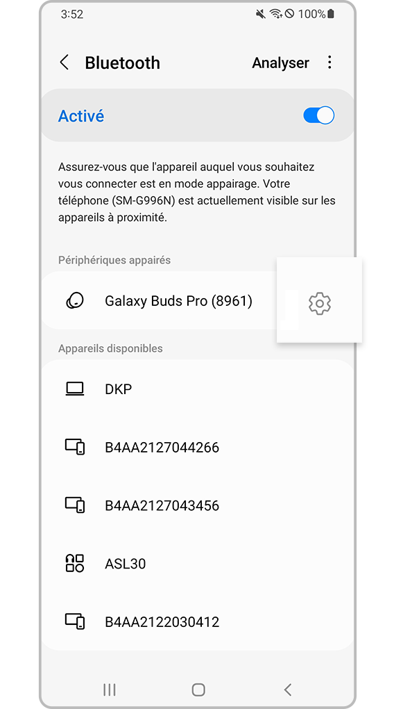réparation de la connexion bluetooth de l’appareil - étape 3