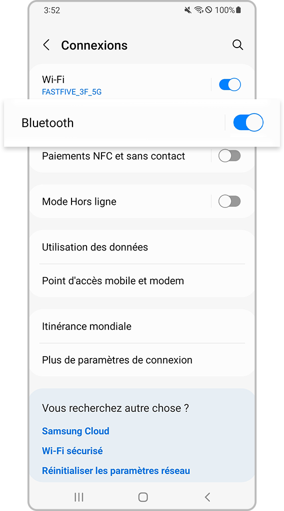 réparation de la connexion bluetooth de l’appareil - étape 2