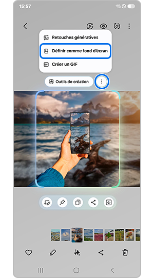 Appuyez sur Définir comme fond d'écran
