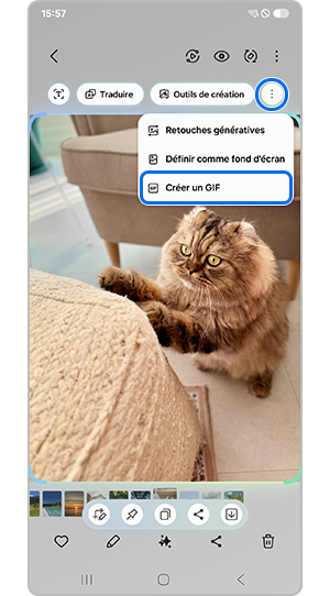 Appuyez sur Créer un GIF