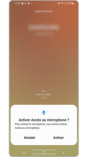 Activez la fenêtre contextuelle d’accès au microphone lors d’un appel