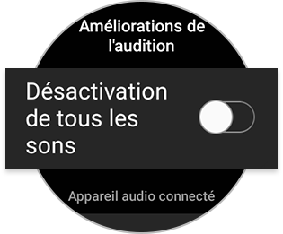 Désactivation de tous les sons désactivé sur une montre intelligente Galaxy