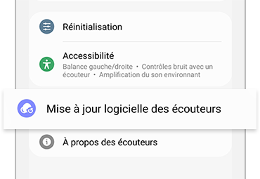 Mises à jour du logiciel dans l’application Galaxy Wearable