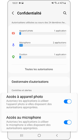 Activez l’accès à l’appareil photo et au microphone