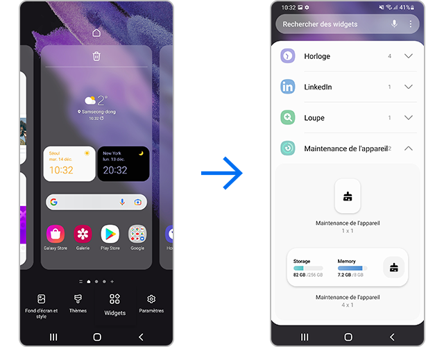 Personnalisez les widgets à partir des paramètres de l’écran d’accueil