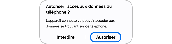 Appuyer sur le bouton Autoriser pour accéder aux données du téléphone