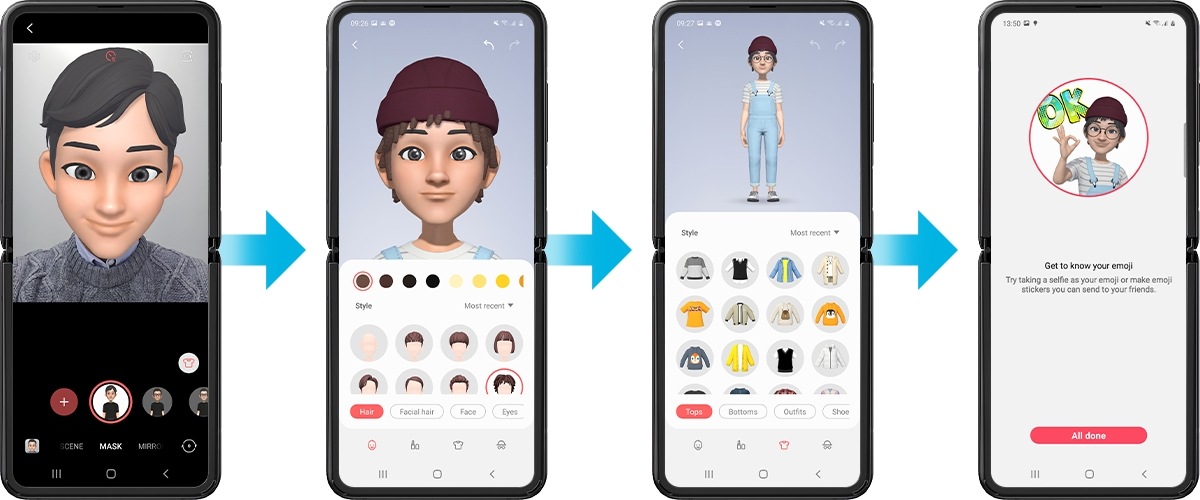 Capture d’écran des fonctionnalités d’un app. ph. AR Emoji
