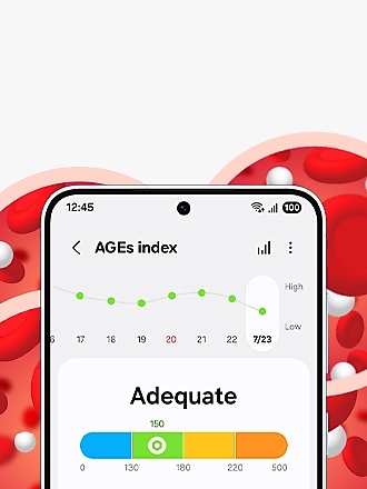Interface die de AGE-index (Advanced Glycation End-products) weergeeft.