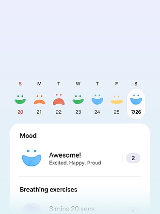 Interface van de mindfulness-tracker.