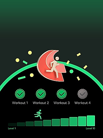 Een interface die de hardloop-app tracker toont.
