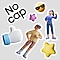 Linksboven staat een gekantelde sticker met de tekst "No cap". Daaronder versieren twee personages en drie pictogrammen de scène als stickers. In het midden staat een jonge man in een zelfverzekerde pose. Links van hem is een 3D wit duimpje met een blauwe mouw. Rechtsonder staat een gele 3D-ster met daarboven een vrouw in hardloopkleding in een zelfverzekerde pose. Boven haar is een gele emoji met een zonnebril.