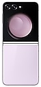 De Galaxy Z Flip5 in Lavender, gezien vanaf de achterkant.
