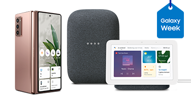 Galaxy Z Fold2 met Google Nest Hub en Google Nest Audio