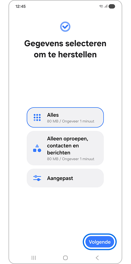 Tik op de knop Volgende
