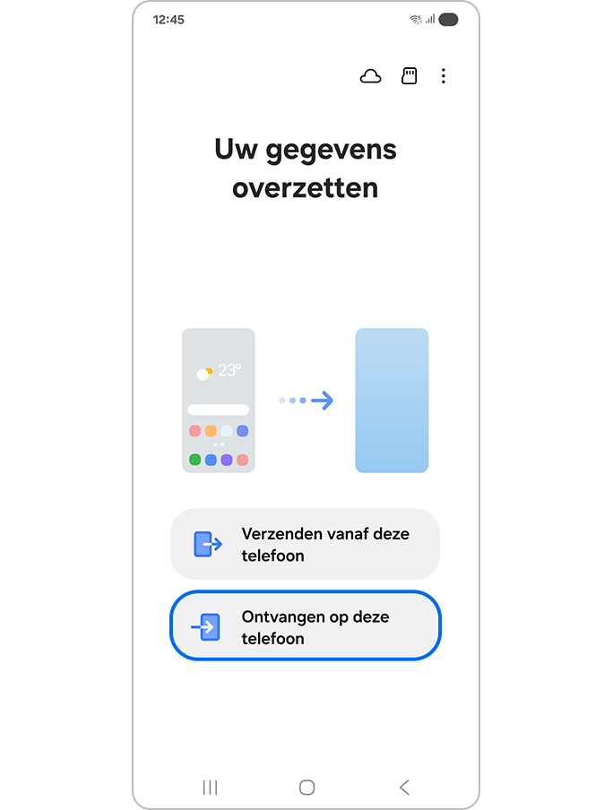 Gegevens ontvangen via USB-kabel