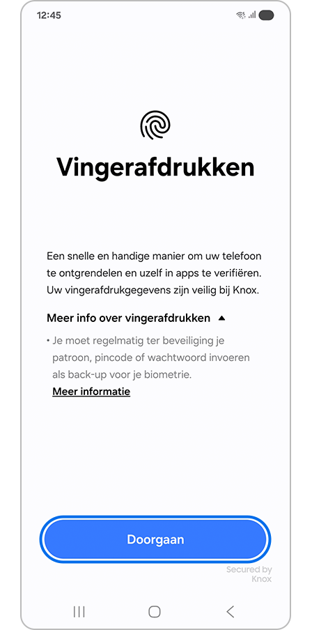 Op de knop Doorgaan tikken