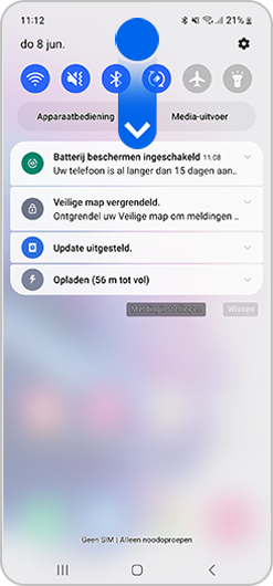 Afbeelding van de notificaties die zijn ontvangen op een Galaxy smartphone.