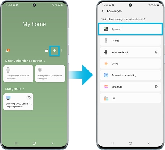 Spiegel met behulp van SmartThings stap 1