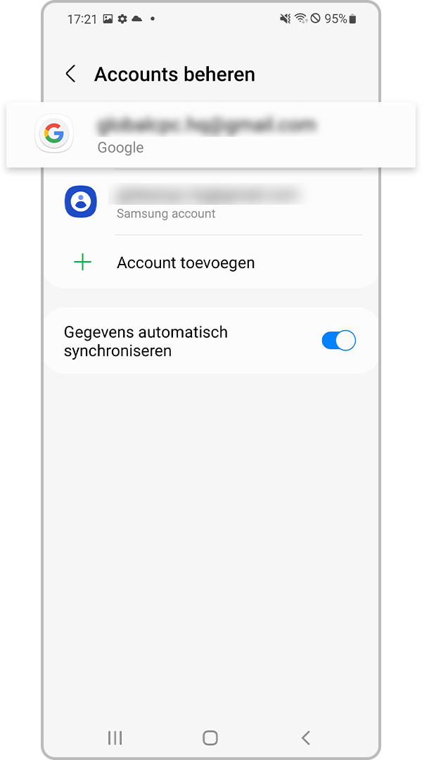 Selecteer Google-account