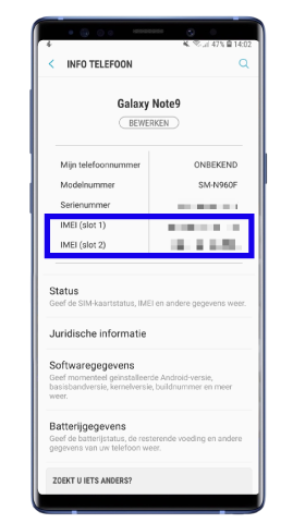 Twee IMEI slots