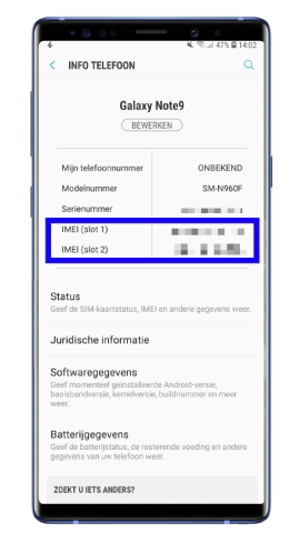 Twee IMEI slots