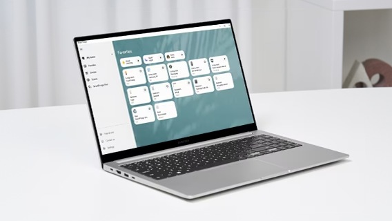 Image du menu SmartThings sur un ordinateur portable.