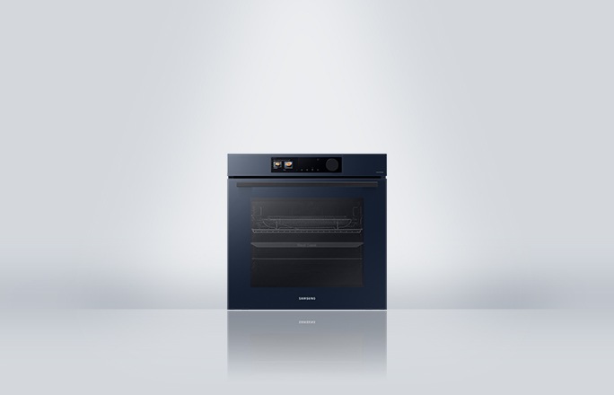 Samsung Smart Oven on a grey background