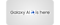 Text stating "Galaxy AI is here" with a blue star next to the word "AI"