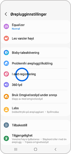 Alternativet i øret-registrering valgt