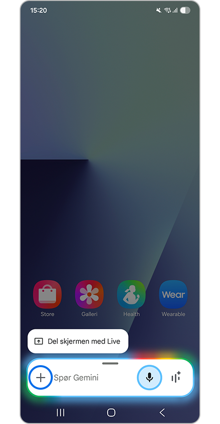 Trykke på plussikonet