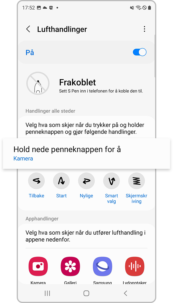 endre apper for s-pennen til s22, trinn 4
