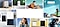 There is a collage of Samsung appliances, including a robot cleaner, microfiber filter, air conditioner, washer, refrigerator with Family Hub, dishwasher, oven and vacuum cleaner. The connected experience is indicated by white lines that connect them to each other and to people in different lifestyle scenarios.