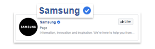 Samsung Facebook verified