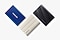 Three Samsung portable SSDs are laid at an angle. The blue Portable SSD T7 USB is on top of the beige Portable SSD T7 Shield USB 3.2 Gen 2. Next to it is a black Portable SSD T9.