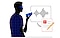An illustration of a man talking into his phone and his phone turning what he says into text.