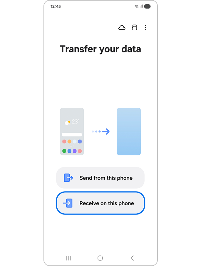 Screen requesting if you wish to receive on this phone