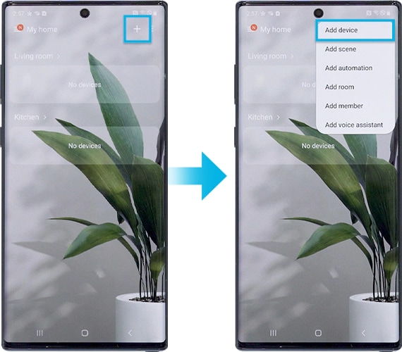 select add device on home view