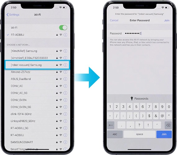 connect the wi-fi network with password for ios