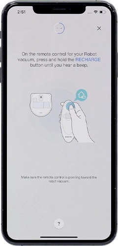 press and hold recharge button for ios