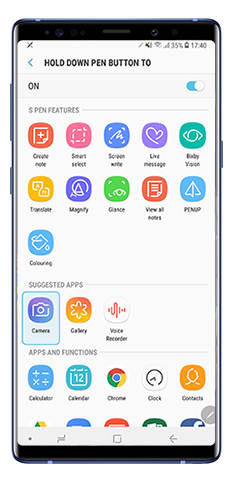 Select an app from the list