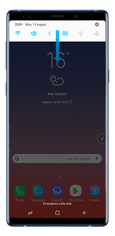 Expand the options in the notification panel