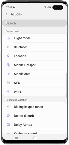 Bixby Routines, choose “Then” actions