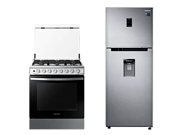 Cocina Black Smog + Refrigeradora Top Freezer 361 L