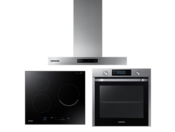 Encimera Inducción + Campana Decorativa + Horno Dual Cook Silver de 60 cm