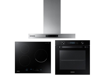 Encimera Inducción + Campana Decorativa + Horno Dual Cook Black de 60 cm