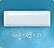Hay un Samsung Windfree montado en la pared con tres iconos debajo que indican el control remoto, AI Auto Cooling y una temperatura de 23 grados.